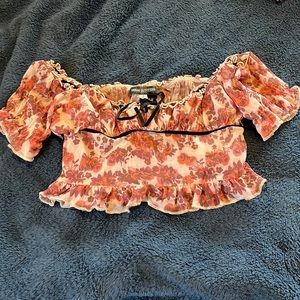 urban outfitters floral crop top